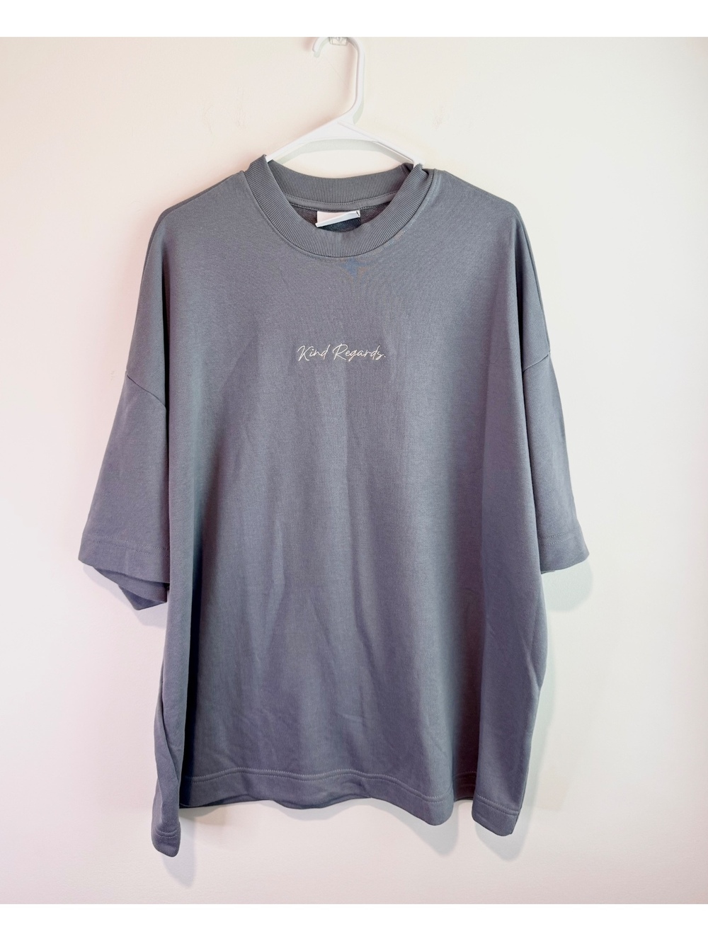 Markham Extreme Boxy Fit Gray Men’s Large T-Shirt Dropped Shoulders Streetwear